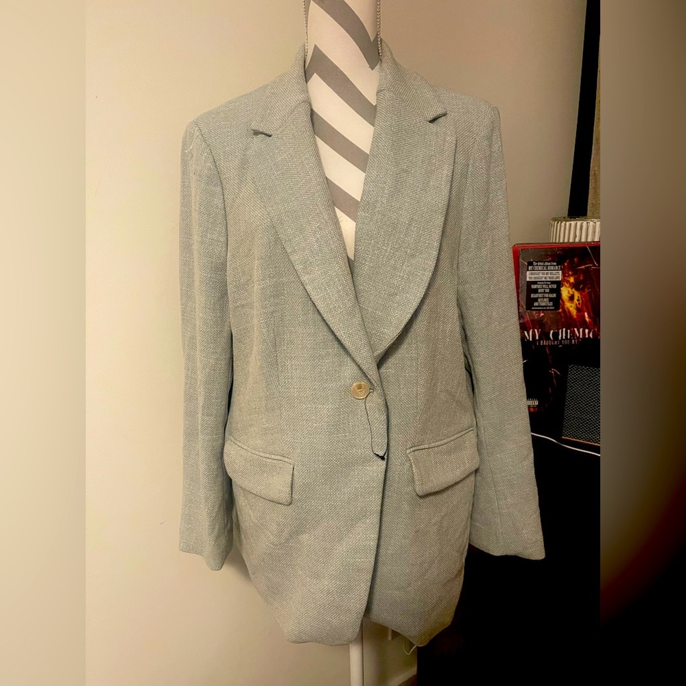 H&M Gray Sport Coat Tailored Lightweight Blazer
